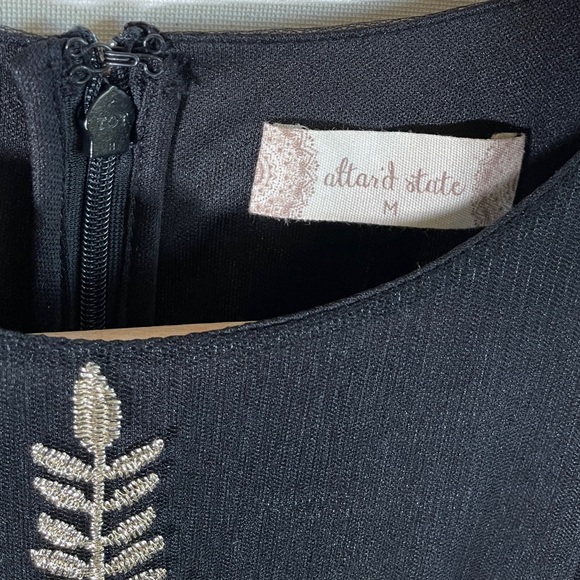 Altar’d State Black and Embroidered Gold Sleeveless Mini Dress Sz M - Picture 5 of 6